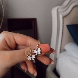 White Butterfly Earrings